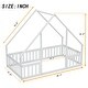 preview thumbnail 43 of 52, Wood House-Shaped Twin Floor House Bed with Fence,Guardrails,Kids and Baby