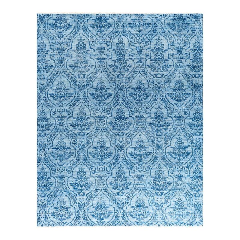 Modern One-of-a-Kind Handmade Area Rug - Blue, 8' 1" x 10' 1" - 8' 1" x 10' 1"