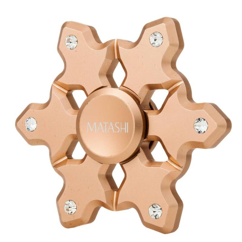 (Qty 2) Matashi Rose Gold Hanging Christmas Tree Snowflake Ornament w/ Crystals, Christmas Decorations for Holiday, Shiny metal