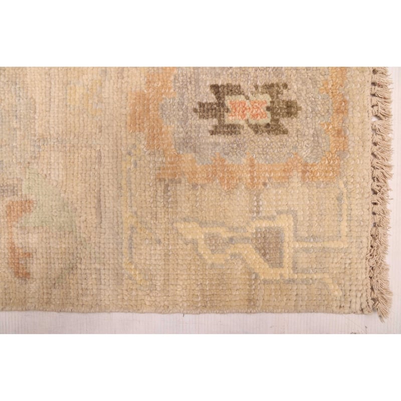 ECARPETGALLERY Hand-knotted Kavya Oushak Beige Wool Rug - 8'11 x 12'0