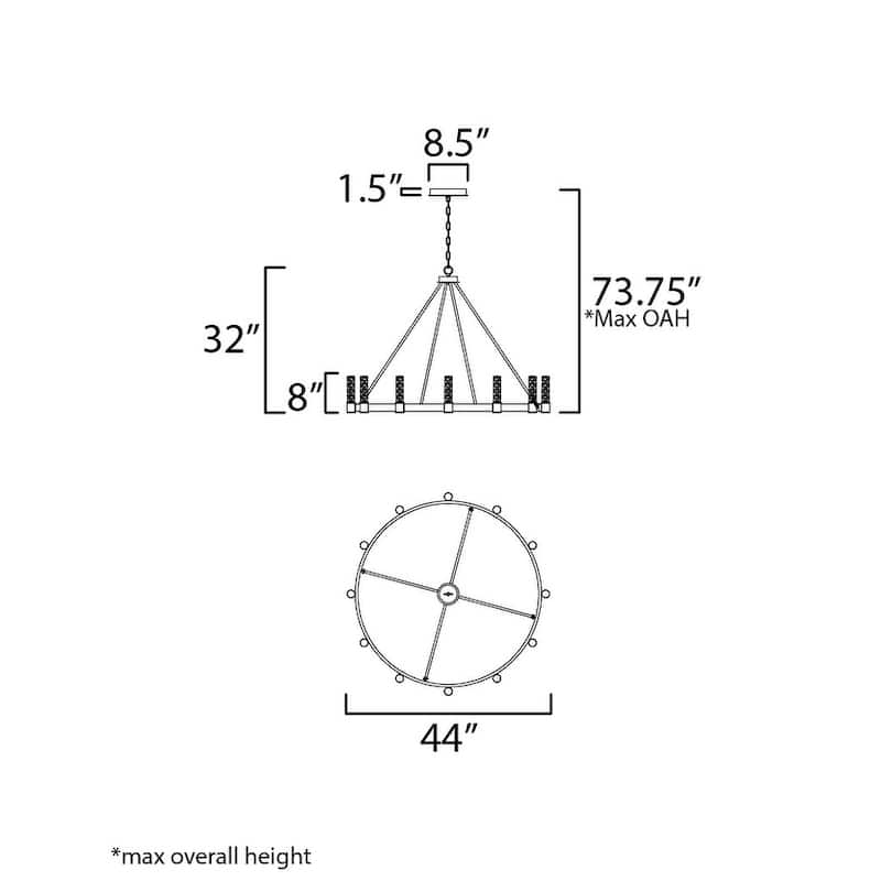 Maxim 38448IB Duchess 12 Light 44" Wide LED Ring Chandelier