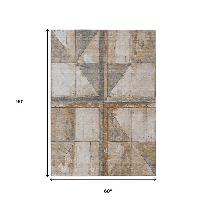 HomeRoots Geometric Transitional Rectangle Outdoor Rug