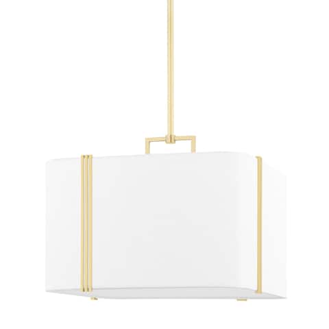 Downing 4-Light Large Pendant with White Shade and Diffuser
