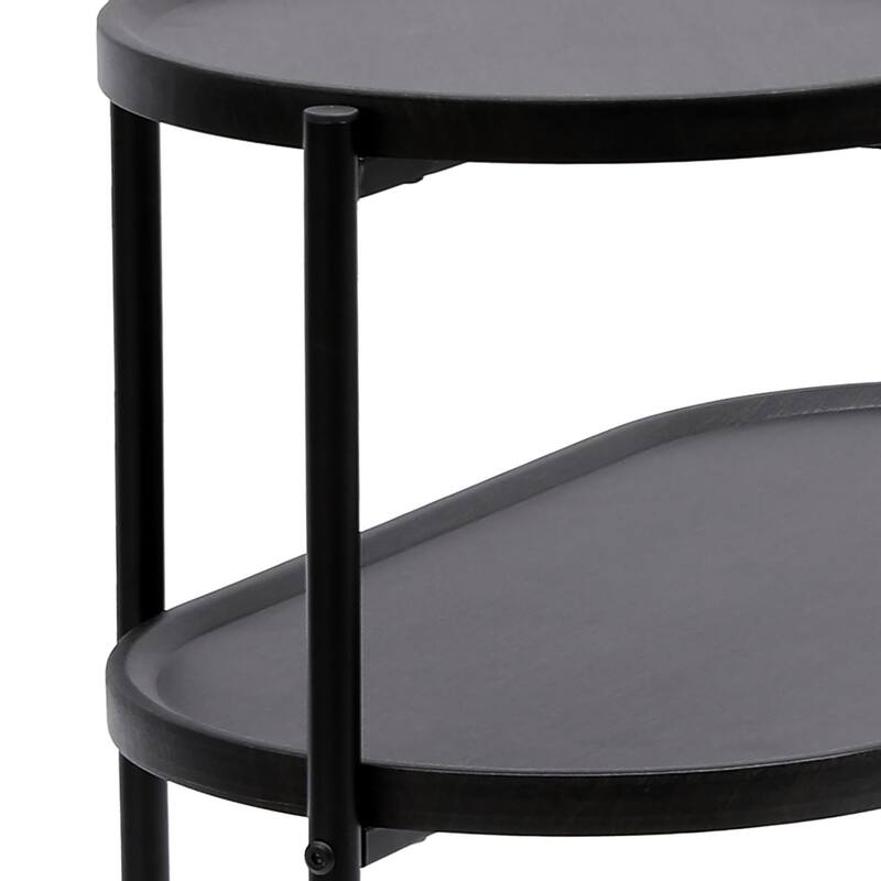 Minimalist Design Two-Tier End Table with Adjustable Foot Pads
