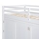 preview thumbnail 15 of 18, White Twin Solid Wood Loft Bed with Drawer & Wardrobes