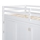 preview thumbnail 15 of 18, White Twin size Solid Wood Loft Bed with Drawer, Two Wardrobes and Mirror for Bedroom