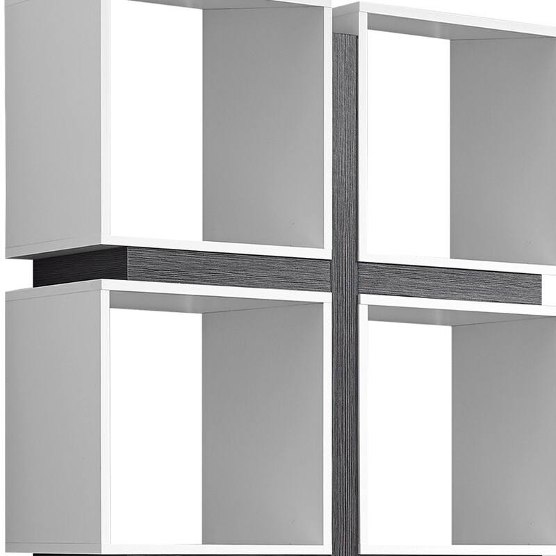 HomeRoots 71" White Wood Eight Tier Cube Bookcase