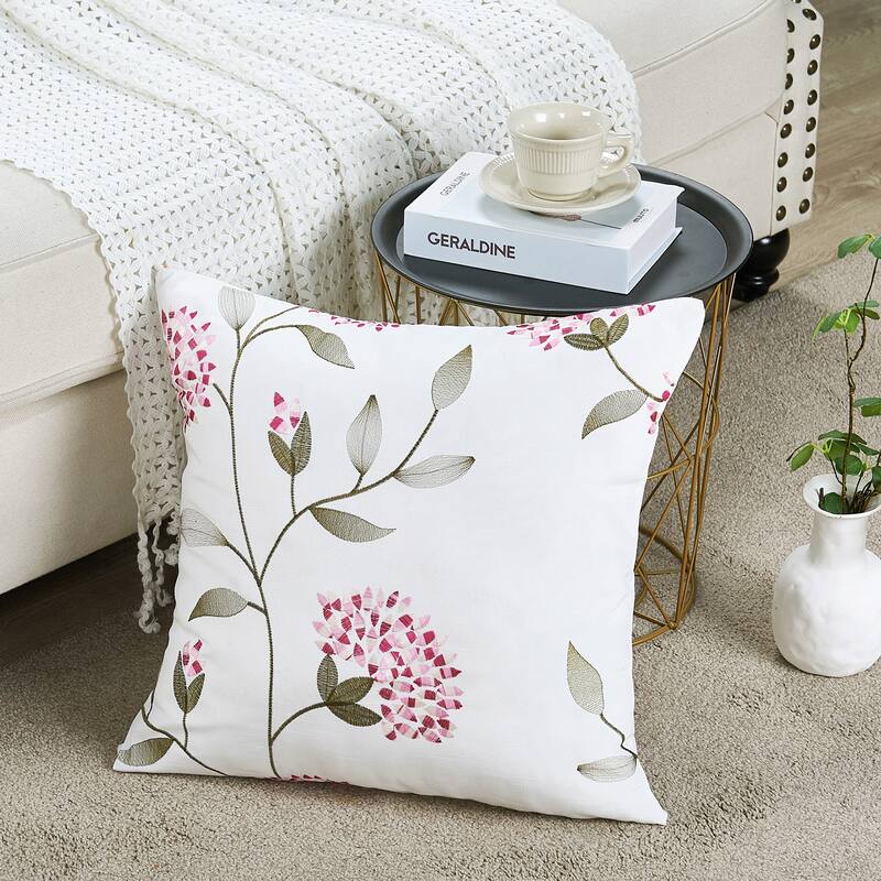 Canvas Pillow Shells with Sunflower Adornments (Set of 2), NO INSERT