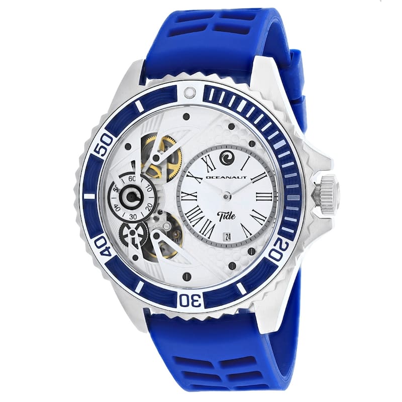 Oceanaut Men's Tide Silver Dial Watch - OC0992 - Blue - 6 (36)