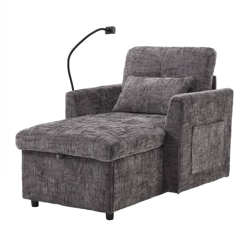 Multifunctional Lazy Person Sofa Recliner can be Stored Storage Backrest with Cell Phone Bracket Single Leisure Chair
