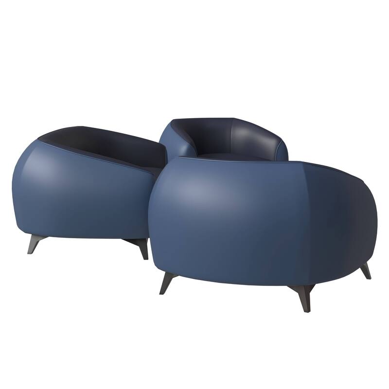 3-Piece Sofa Set Upholstered PU Leather with Solid Wood Frame and Steel Legs Opula Series by LeisureMod