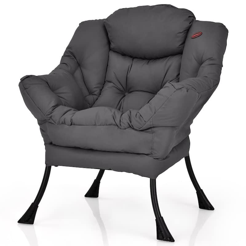 Modern Lazy Chair Accent Lounge Chair Single Sofa Chair - Grey