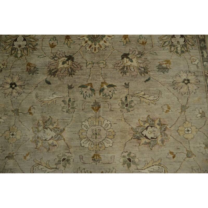 Hand Knotted Oriental 100% Wool Carpet Traditional All-Over Greys & Charcoal Ziegler Area Rug - 8' 10'' X 6' 0''