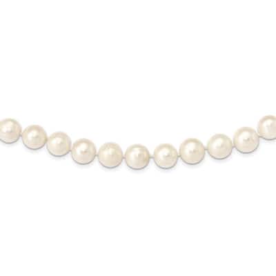 Curata 14k Yellow Gold Pearl clasp 11 12mm White Near Round Freshwater Cultured Pearl Bracelet 7.5 Inch