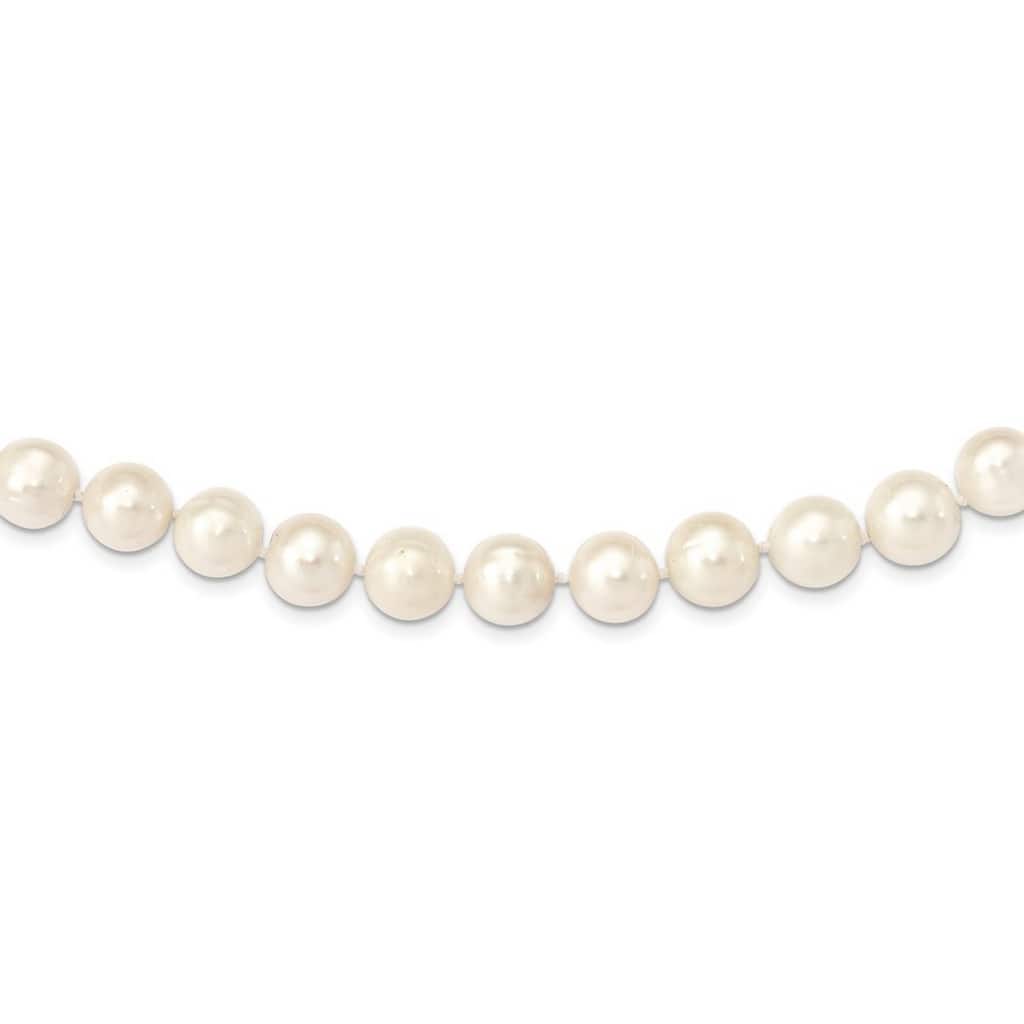 Curata 14k Yellow Gold Pearl clasp 11 12mm White Near Round Freshwater Cultured Pearl Bracelet 7.5 Inch