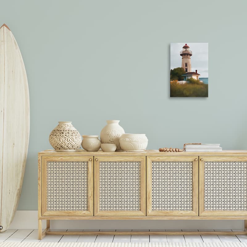 Stupell Scenic Summer Lighthouse View Canvas Wall Art Design By Elizabeth Medley