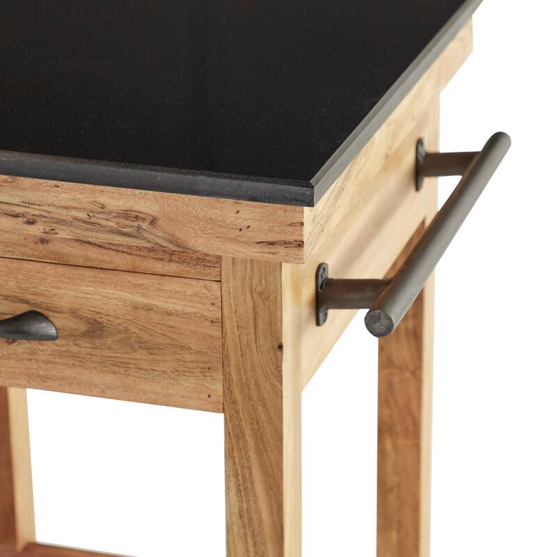 Brown Wood Coastal Kitchen Cart 35 x 25 x 23 - 25 x 23 x 35