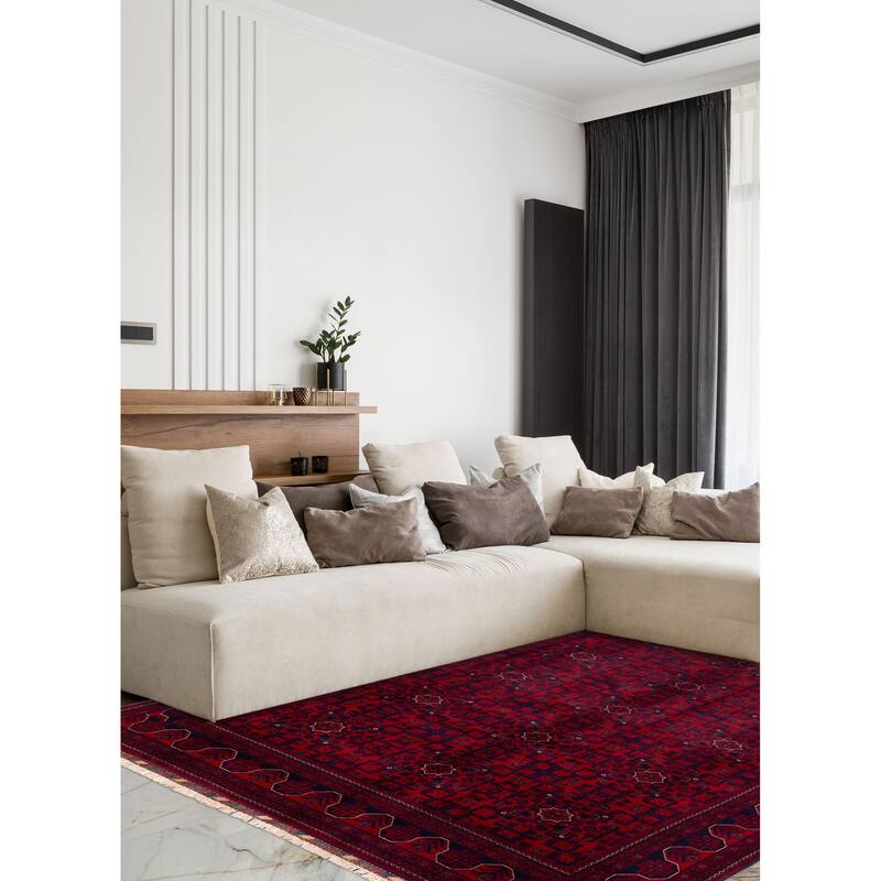 ECARPETGALLERY Hand-knotted Finest Khal Mohammadi Red Wool Rug - 6'7 x 10'0