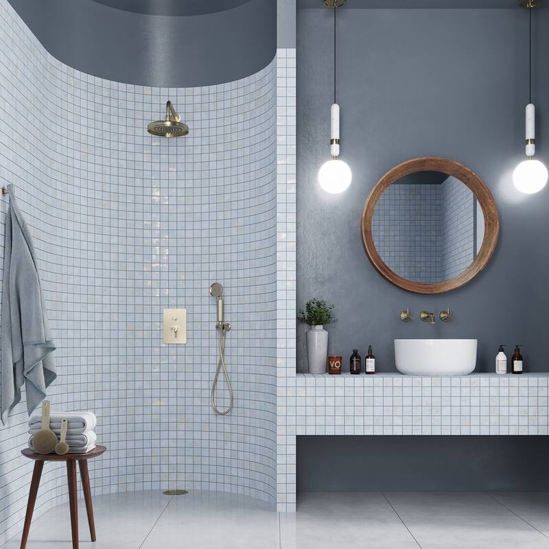 Apollo tile 12" x 12" Aureate Natural Light Blue Porcelain Tile (7.62 sq ft/case) - 8 Pack