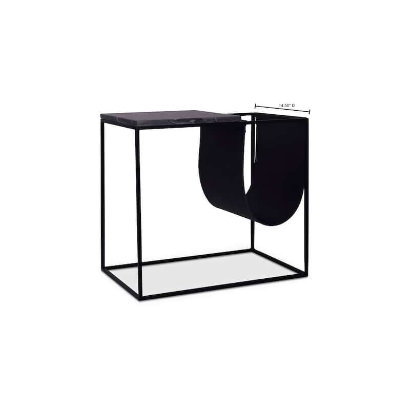 Aurelle Home Modern Marble Magazine Side Table