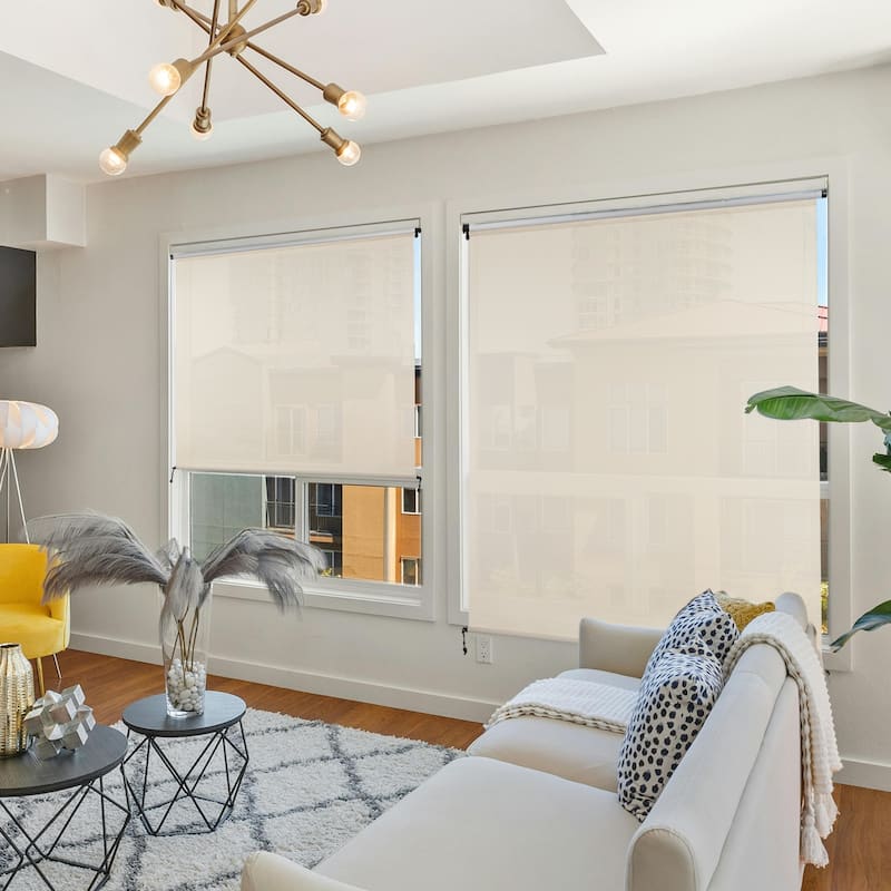 Aoodor 5% Openness Cordless Solar Fabric Roller Shade, 95% UV Protection Blinds