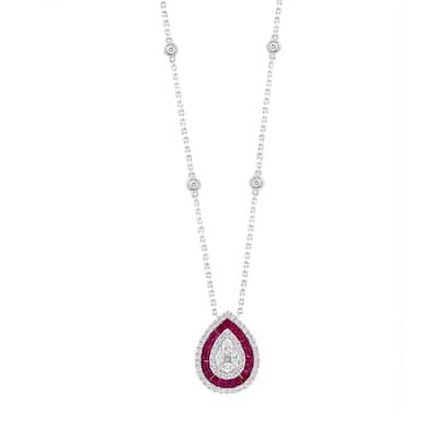 EFFY 14K Gold Ruby Pear Necklace