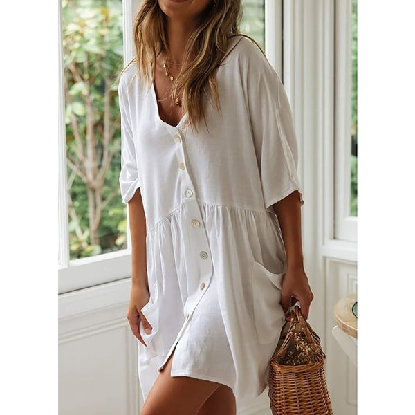 white shirt tunic dress