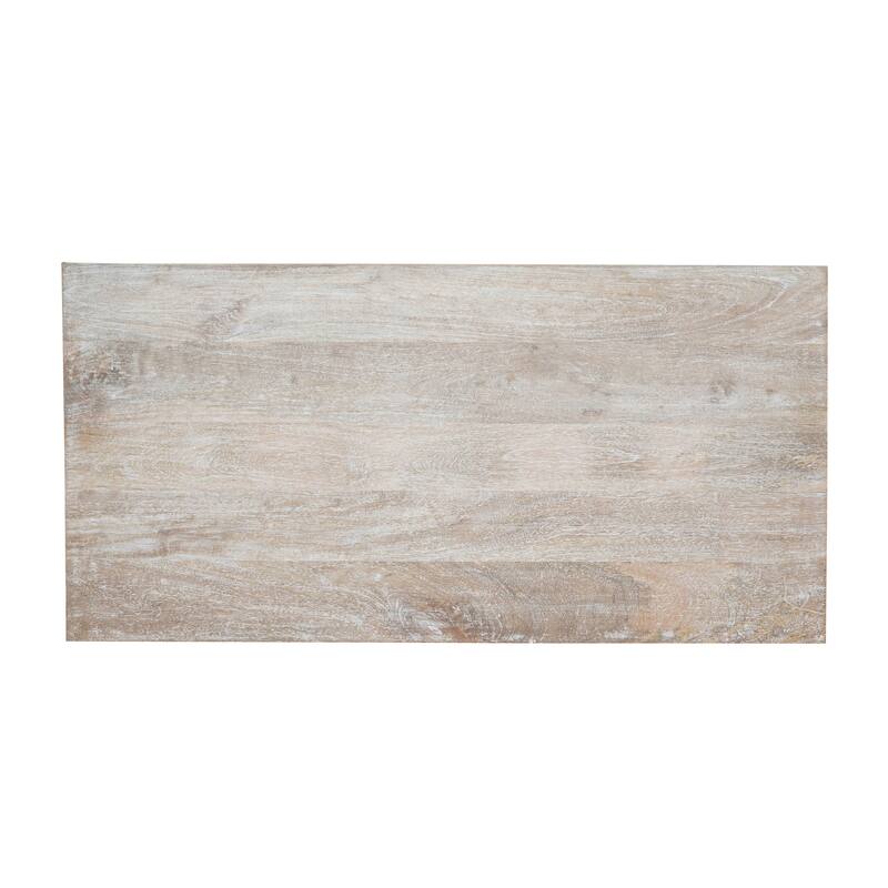 Whitman Light Brown Handmade Wood Coffee Table with Storage Shelf, 26"W x 48"L x 18"H by Sevita - 26"W x 48"L x 18"H