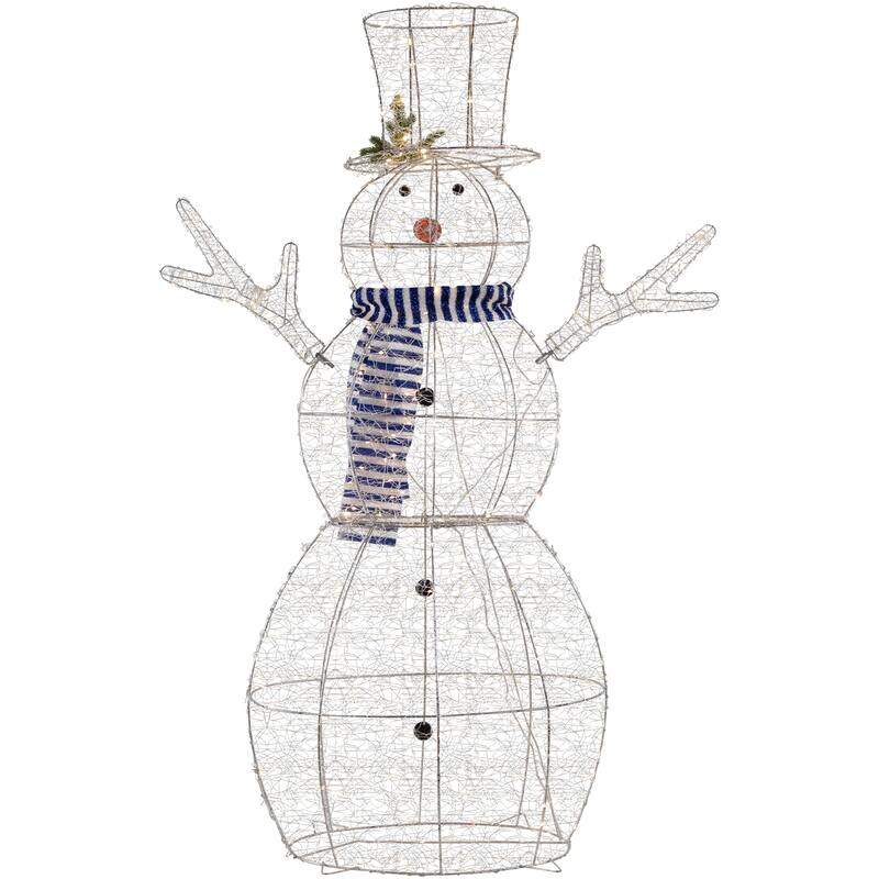 48" LED Silver Mesh Snowman Outdoor Twinkling Christmas Decoration