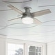 preview thumbnail 1 of 26, Hunter 44" Dempsey Flush Mount Ceiling Fan with LED Light, Handheld Remote - Modern, Contemporary, Transitional, Industrial Matte  Silver