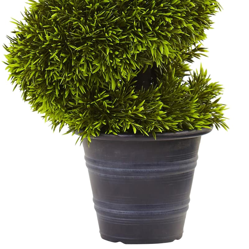 Grass Spiral Topiary 3Ft - Decorative Planter, Indoor Outdoor Accent, Unique Home Office Decor - 3ft.