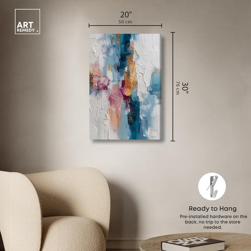 Petal Pink and Ocean Blue II Canvas by Art Remedy, Gallery Wrapped
