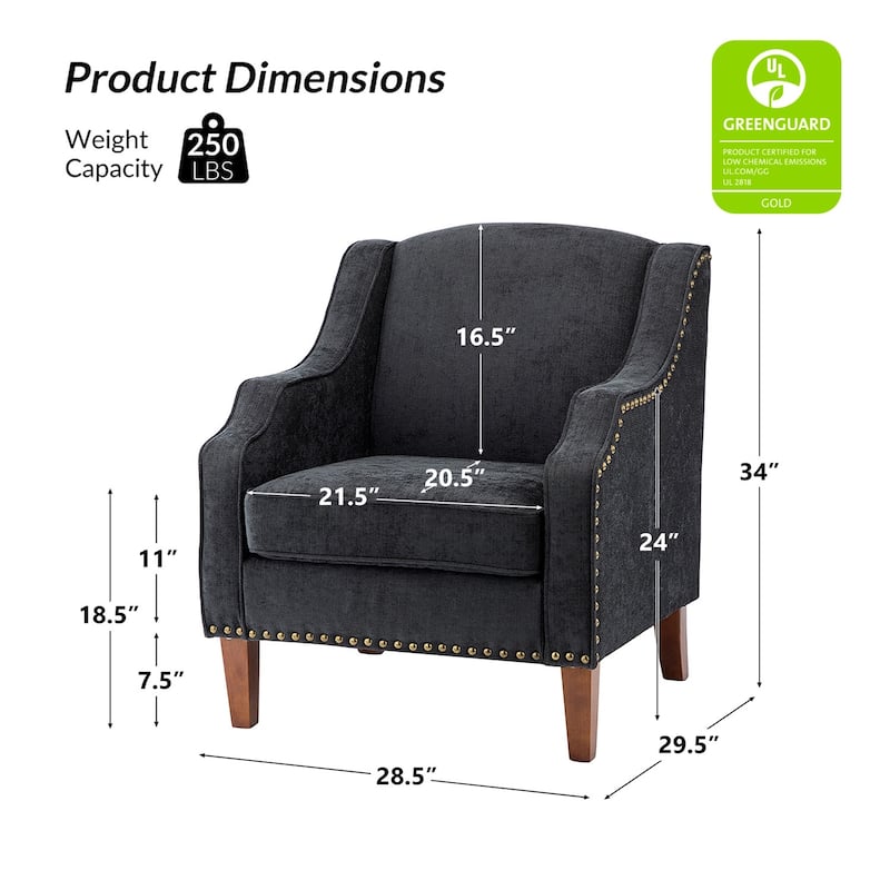Lucretius Armchair with Nailhead Trim Set of 2 by HULALA HOME