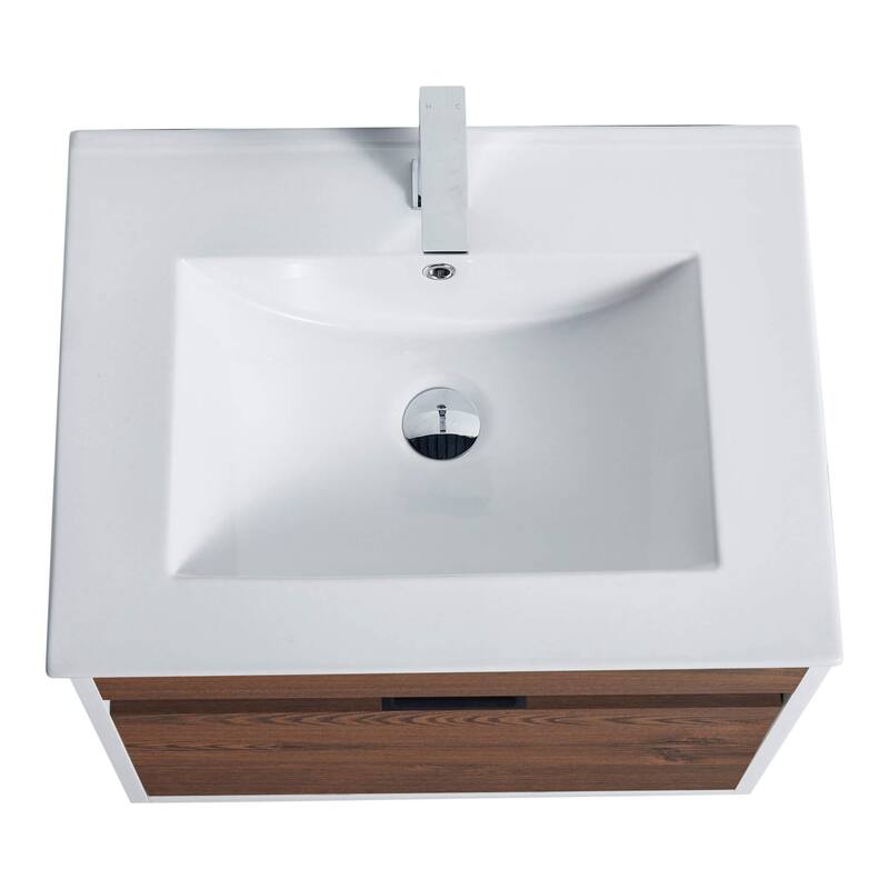 Fine Fixtures - Wall Mount Bathroom Vanity And Sink, Knob Free Design - Alpine Collection -