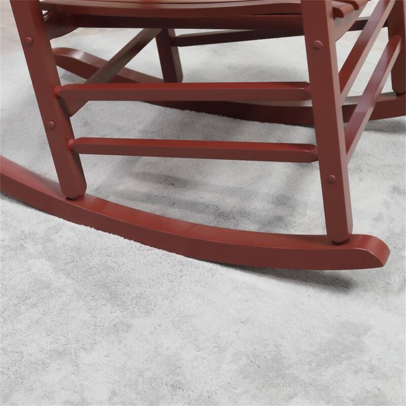 Poplar Wood Outdoor Rocking Chair with Slatted Design - 26.75" W x 34.75" D x 45.25" H