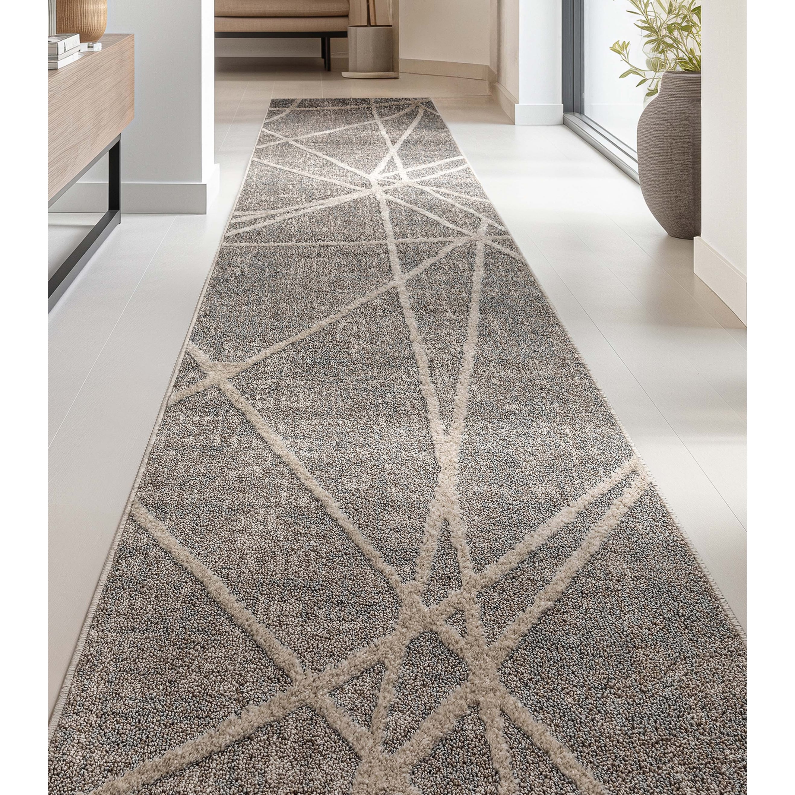 Custom Size Runner Harlow Telas Modern Geometric Lines Soft Stair Rug