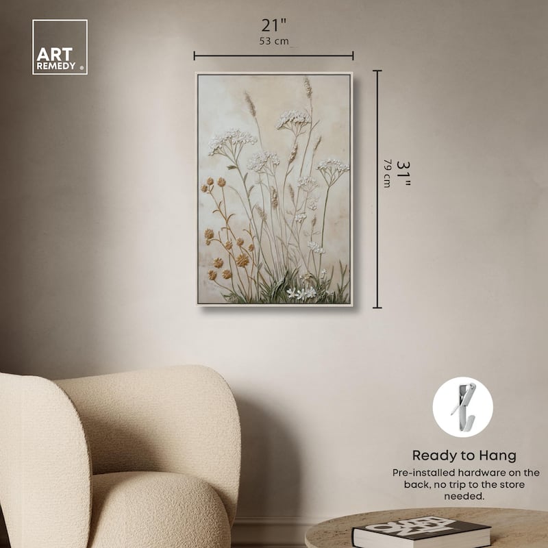 Plaster Petal Panorama Canvas by Art Remedy