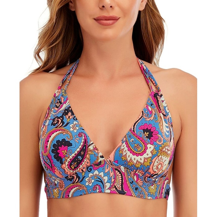 Lucky Brand Women's Paisley Poolside Charm Halter Top Swimsuit