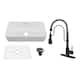 Option 36" Glossy White Sink+3-Function Pull-Down Faucet