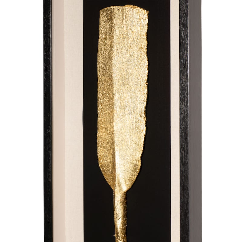 HUJI Golden Paddle Shadow Box Wall Décor Set