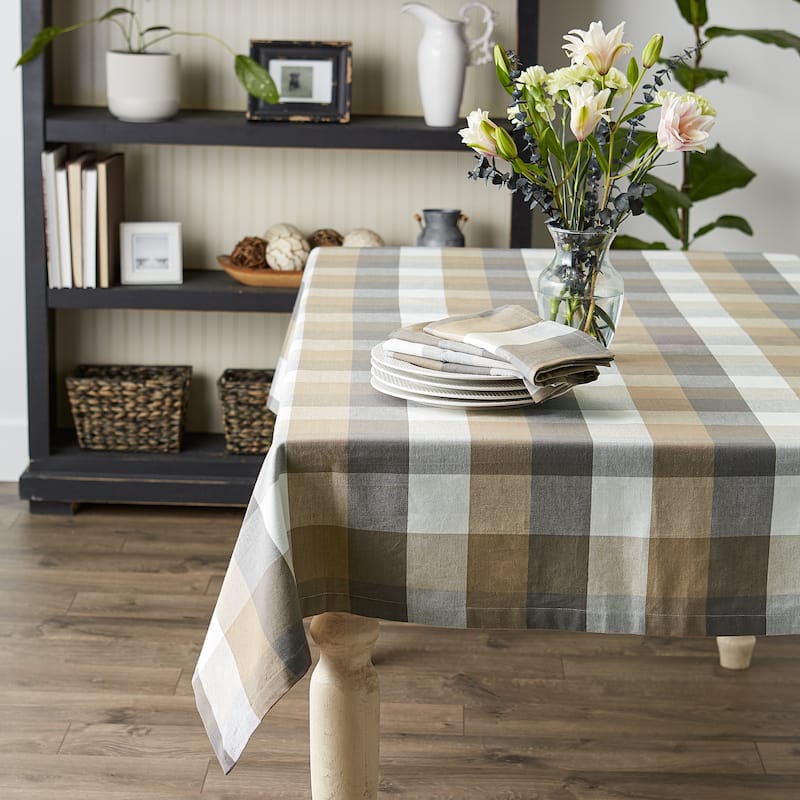 DII Tri Color Check Tablecloth