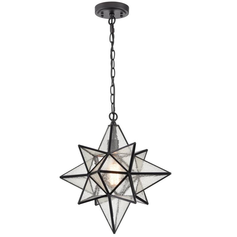 Monaco Moravian Star Pendant / Chandelier Seeded Glass Shade 16 Inches