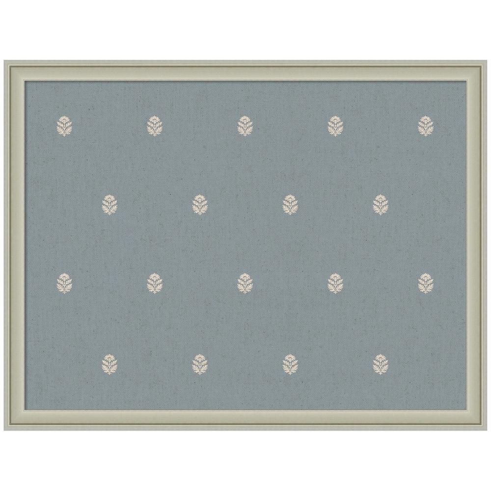 Kate and Laurel Pinboard Blue Botanical Block Print