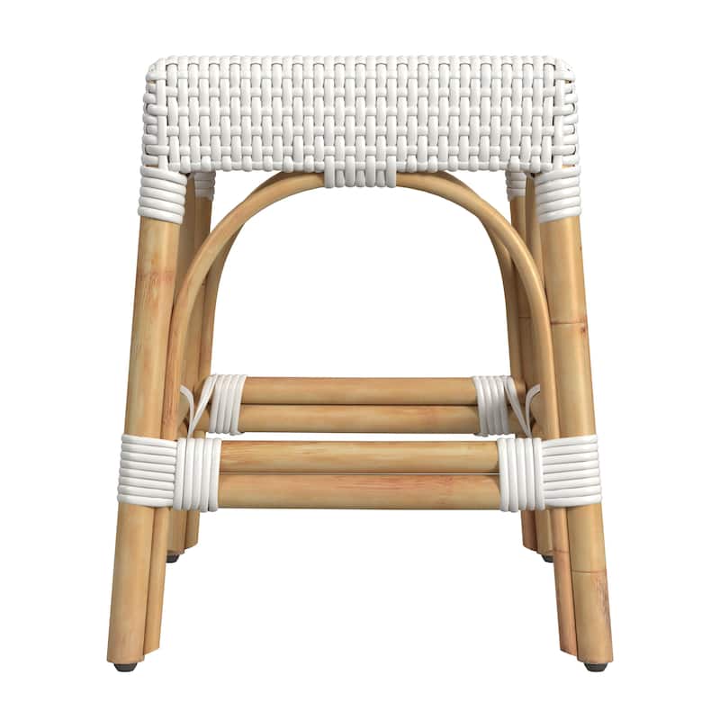 Robias Rattan Rectangular 18" Dining Stool