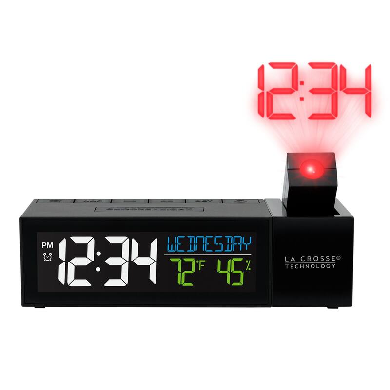 6.5" Black and Red Pop Up Projection Alarm Clock