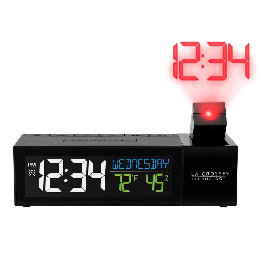 6.5" Black and Red Pop Up Projection Alarm Clock