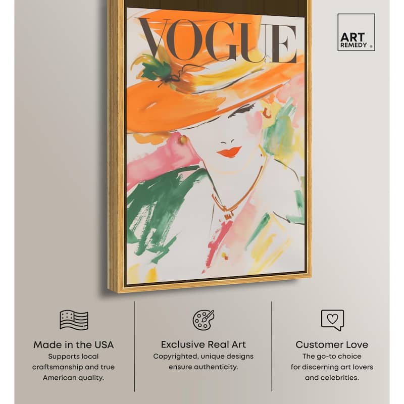 Woman in Hat Cover Canvas by Art Remedy