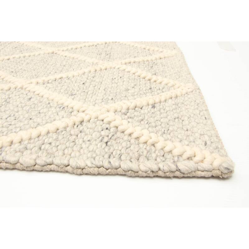 ECARPETGALLERY Braid weave Sienna Cream Wool Rug - 4'11 x 7'11