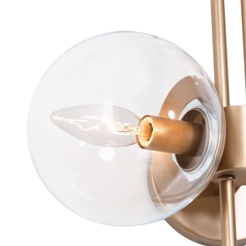 Modern Gold 3-Light Bathroom Vanity Lights Globe Glass Wall Sconces