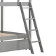 preview thumbnail 12 of 24, Twin Over Twin Bunk Bed Wood Bed Frame with 2 Storage Drawers and Ladder-Gray